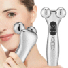 Portable Handheld 4D Microcurrent Roller Massager V Line Lifting Wrinkle Reduction Beauty Tool for Face Eyes and Body