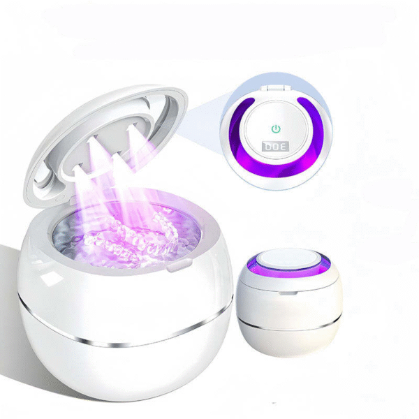 One Button Operation 4 Modes UV Lamp Beads Kill Bacteria Effectively for Denture Aligner Mouth Guard Ultrasonic Retainer Cleaner