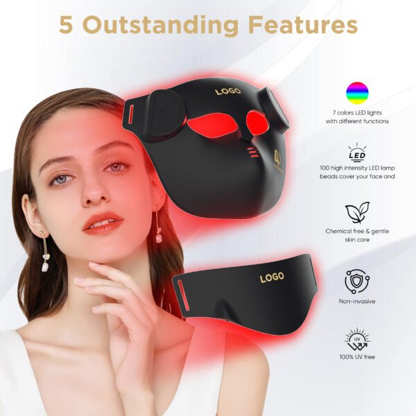 New Manufacturer LED Facial Mask 3D Red Light Therapy Face 460nm 630nm 520nm 850nm Red Light Therapy Mask