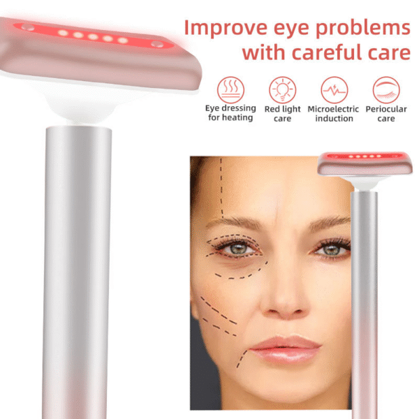 Professional EMS Multifunction Electric Eyes Beauty Massage Firming Device Red Light Therapy Facial Microcurrent Eye Massager