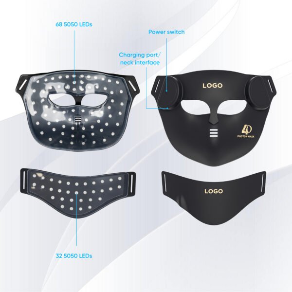 New Manufacturer LED Facial Mask 3D Red Light Therapy Face 460nm 630nm 520nm 850nm Red Light Therapy Mask