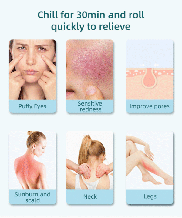 New 2 in 1 Face Massager Ice Cooling Facial Roller Eye Roller Relieve Fatigue Pain Redness Skin Tighten Face Lift