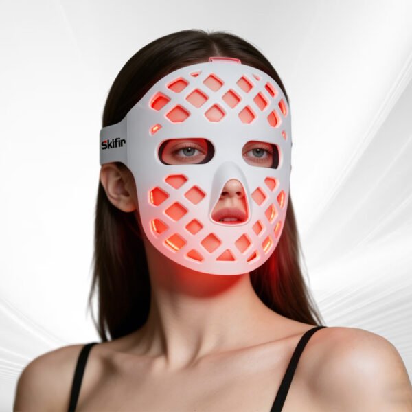1 Breathable Hollow Out 7 Color LED Mask 5D Flexible Fit with Remote for Face All Skin Types