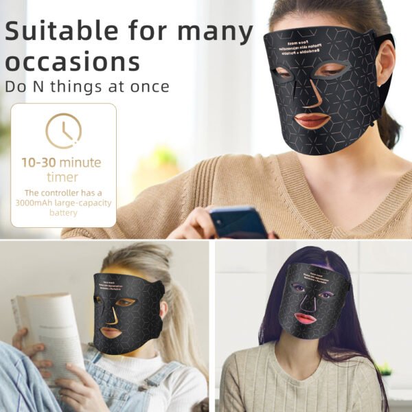 Portable Wearable LED Face Mask Red Infrared Blue Yellow Light Home Use Skin Tightening Whitening