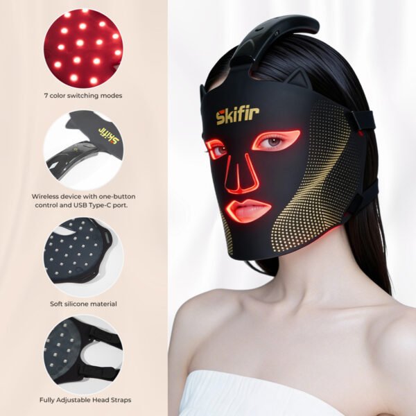 Home-use Near Infrared LED Red Light Therapy Face Mask with Built-in Battery