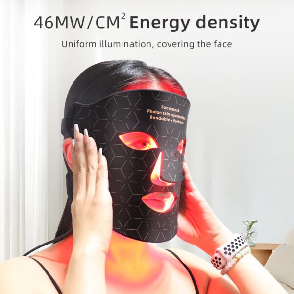 Portable Wearable LED Face Mask Red Infrared Blue Yellow Light Home Use Skin Tightening Whitening