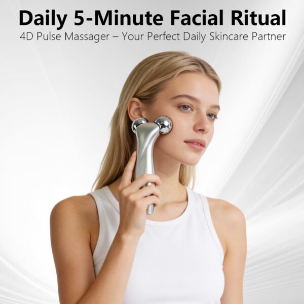 Portable Handheld 4D Microcurrent Roller Massager V Line Lifting Wrinkle Reduction Beauty Tool for Face Eyes and Body