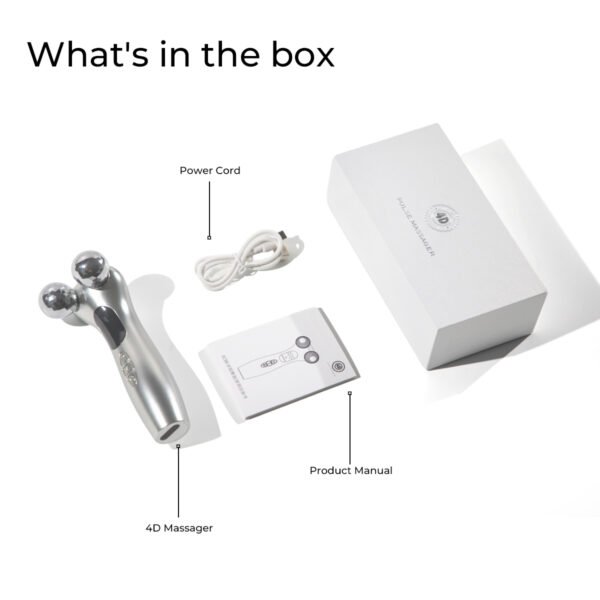 Portable Handheld 4D Microcurrent Roller Massager V Line Lifting Wrinkle Reduction Beauty Tool for Face Eyes and Body