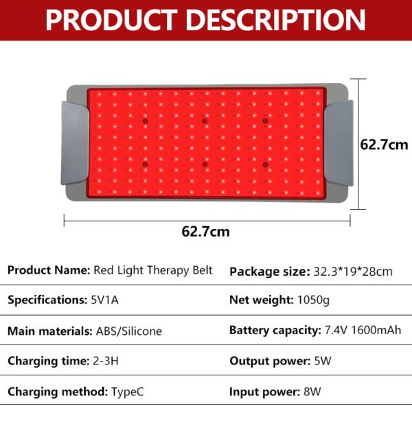Professional Red Light Therapy Panel for Full Body Use for Exercise Muscle Recovery Mini Red Light Therapy Panel
