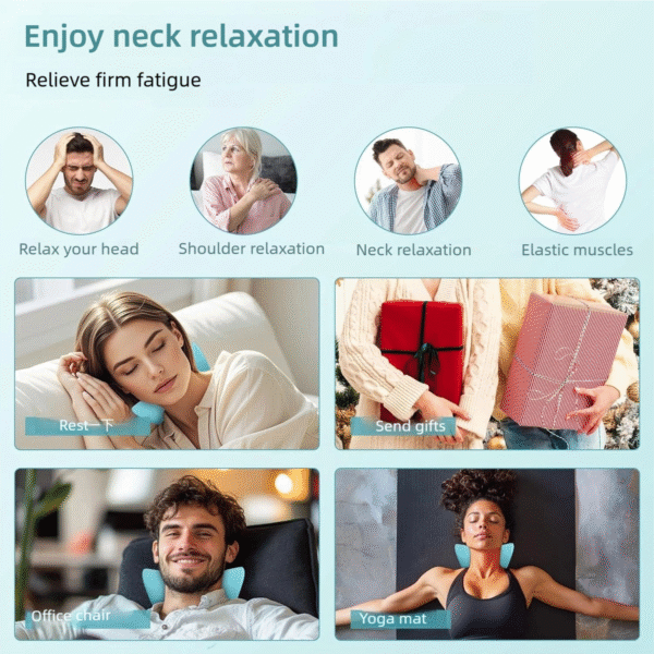 Wireless Heated Neck Shoulder Relaxer Red Light Cervical Traction Pain Relief