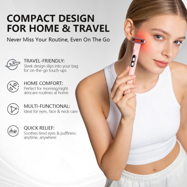 Multi-Function Electric Eye Care Device – LED Light & Vibration for Skin Refreshing