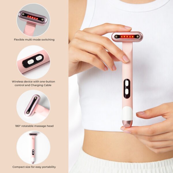 Multi-Function Electric Eye Care Device – LED Light & Vibration for Skin Refreshing