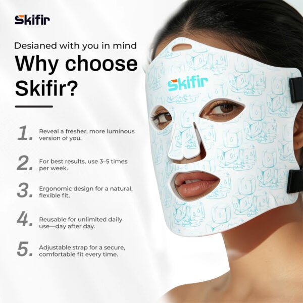 Portable LED Facial Mask 850nm Infrared Red Light Home Spa Anti Wrinkle Rejuvenation