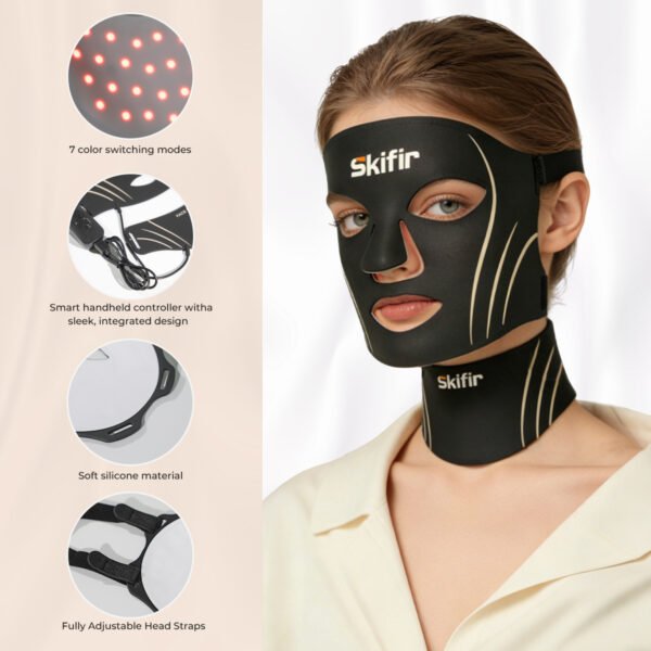 7 Color Silicone LED Facial Mask Red Light Rejuvenation Anti Aging