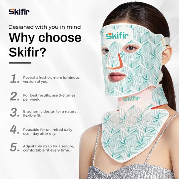 8 Color LED Face Neck Mask Red Near-Infrared Anti Aging Lifting