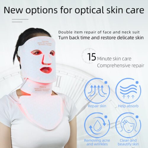 4 Color LED Photo Therapy Mask Red Light for Acne Anti Aging and Wrinkles Face and Neck