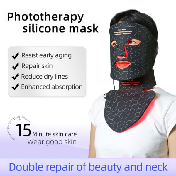 1 Portable Silicone LED Mask 240 LED 460 590 630 850nm Photon Therapy for Face