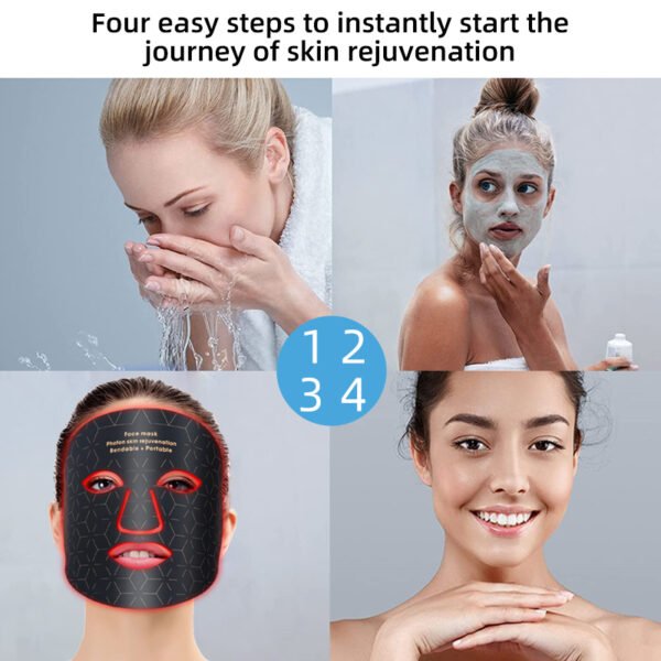 4 Portable Silicone LED Mask 240 LED 460 590 630 850nm Photon Therapy for Face