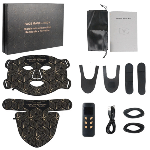 New Design 8 Colors Anti Acne Wrinkle Removal Infrared LED Face Mask Photon Therapy Rechargeable LED Facial Mask with Neck