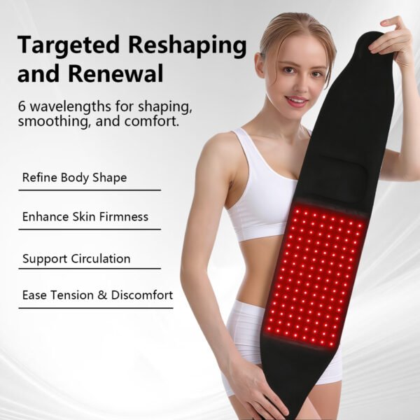 Red Light Therapy Waist Belt Versatile Massage Belt for Body Multiple Use