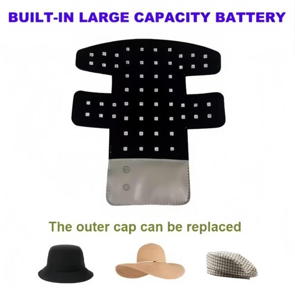 56-LED Hair Growth Cap | Red Blue Light Therapy Type-C Rechargeable