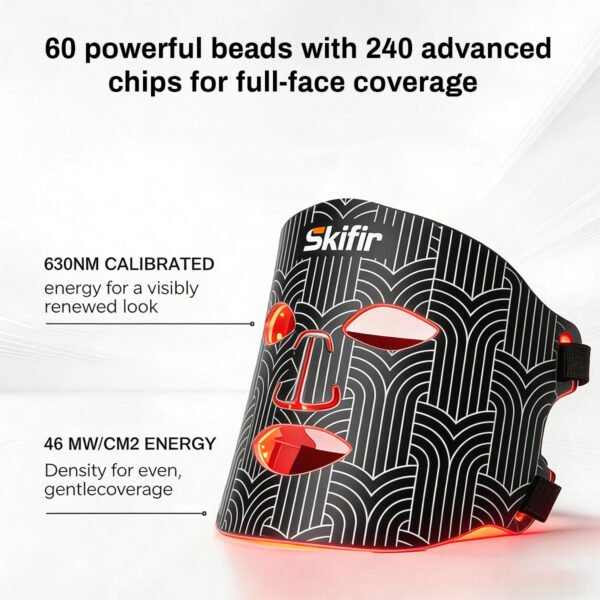 4 in 1 LED Mask 240 Chips Blue Red NIR Firming Glow Oil Soothe Rechargeable Silicone Home Skincare