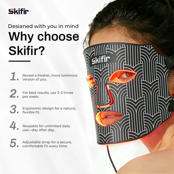 4 in 1 LED Mask 240 Chips Blue Red NIR Firming Glow Oil Soothe Rechargeable Silicone Home Skincare