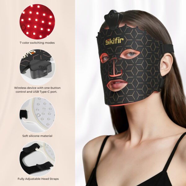 Handheld Silicone LED Mask Infrared Red Light Acne Removal Whitening