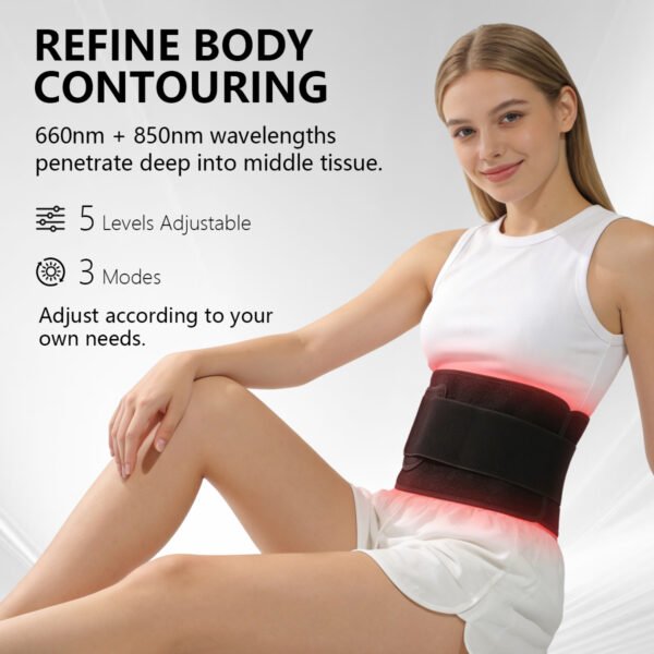 Red Light Therapy for Body Infrared Light Therapy for Shoulder Waist Muscle Upgraded 3 in 1 Led Beads 660nm Red Light &amp 850nm Near Infrared Light Therapy Belt