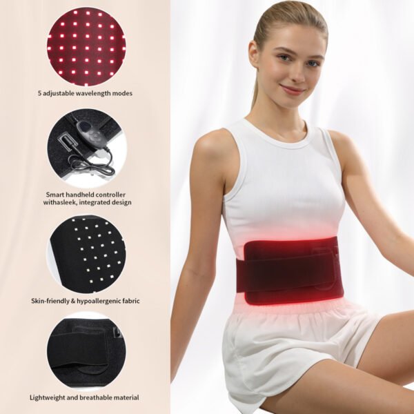 Red Light Therapy for Body Infrared Light Therapy for Shoulder Waist Muscle Upgraded 3 in 1 Led Beads 660nm Red Light &amp 850nm Near Infrared Light Therapy Belt