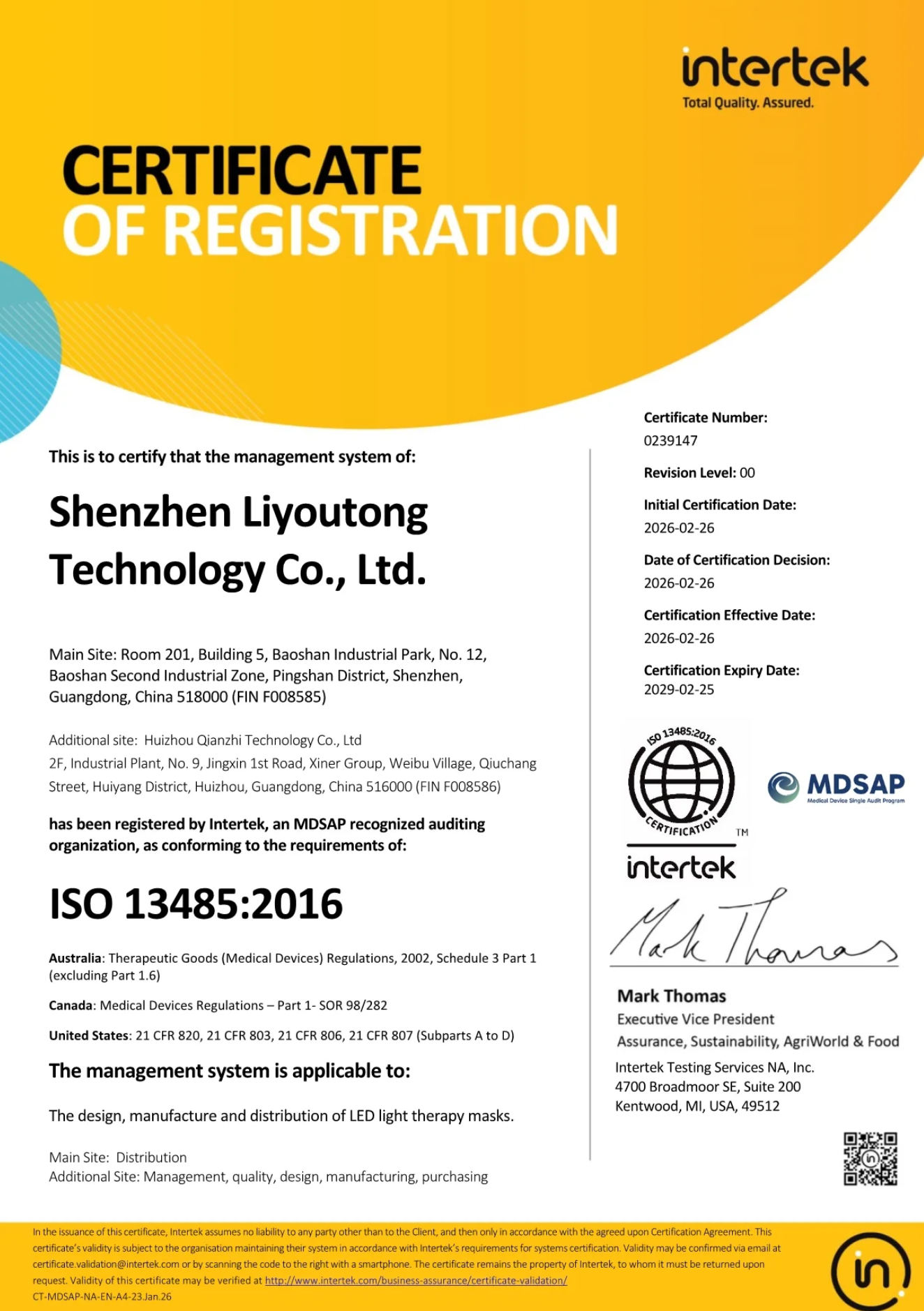 ISO 13485 medical device quality management certification