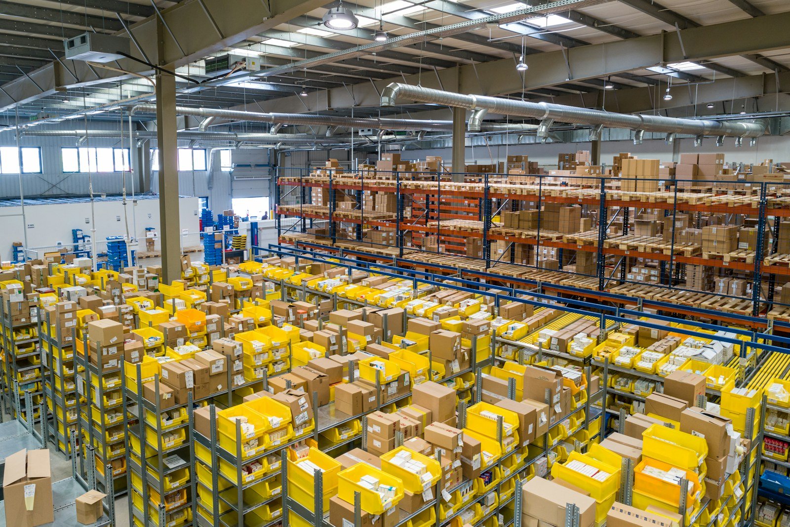 Packed wholesale orders prepared for delivery to customers